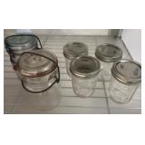 Mason and Wire-Bale Glass Jars