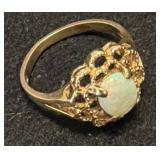 10K Gold Ring with Australian Opal, Size 6