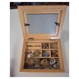 Jewelry Box With Assorted Costume Jewelry