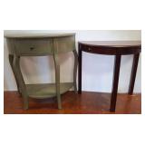 Two Demilune Tables with Drawers, Wood Design