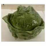 Green Ceramic Cabbage Tureen by Holland Mold