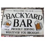 Metal Backyard Bar Sign, 6ï¿½10 Inches