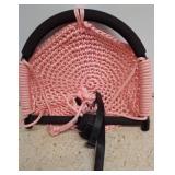 Pink Knotted Rope Swing with Metal Frame