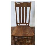 Oak Rocking Chair with Slatted Backrest