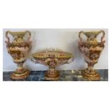 Porcelain Garniture Set with Floral Designs