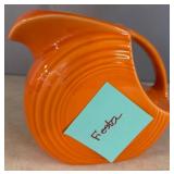 Fiesta Orange Glazed Ceramic Disc Pitcher