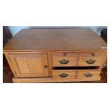 Oak Coffee Table with Storage, 42x24x24