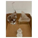 Glass Figurines: Elephant, Chair, Ornament