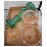 Glassware: Bowls, Goblet, Candleholder