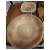 Stoneware and Floral Serving Bowls