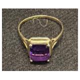 14K Gold Ring With Purple Gemstone
