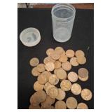 Wheat Cents with Plastic Coin Tube