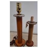 Two Vintage Textile Spool Lamps