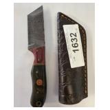 Damascus-Style Knife with Sheath