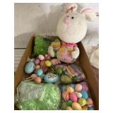 Easter Decor Lot with Plush and Eggs