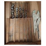 Wood Auger Bits and Locking Pliers Set