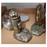 Bronze Bookends and Ornate Vanity Mirror