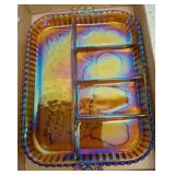Carnival Glass Divided Serving Tray