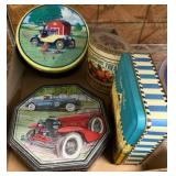 Vintage Decorative Tin Containers Collection