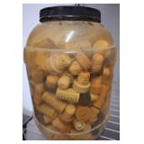 Jar of Assorted Wine Corks and Caps