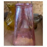 Colored Glass Vases and Mug Set