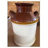 Two-Tone Stoneware Crock With Handles