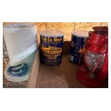 Red Lantern, Coffee Cans, and Ceramic Molds