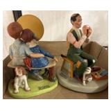 Two Norman Rockwell-Inspired Figurines