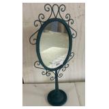 Oval Tabletop Mirror With Metal Frame
