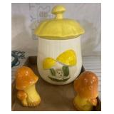 Ceramic Mushroom Canister & Shaker Set