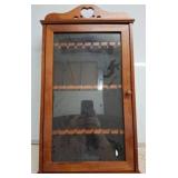 Glass-Front Wooden Display Case with Shelves. Coll