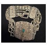 Silver Cannetille Bracelet with Stone Detail