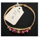 14K Gold Wire-Gilded Bracelet with Beads