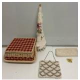 Beaded Purses and Sewing Basket Lot