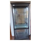 Lighted Black Display Cabinet With Glass Shelves