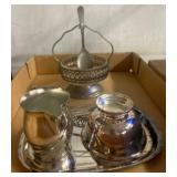 Silver-Plated Tableware Set with Glass Insert