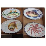 4 Vietri Hand-Painted Ceramic Plates