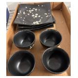Square Plates and Bowls with Floral Motif