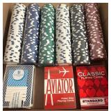 Poker Chips and Playing Cards Lot