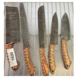 5 Damascus Style Kitchen Knives