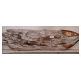Carved Driftwood Fish Sculpture, 49 Inches