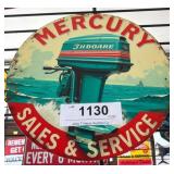 Mercury Sales and Service Metal Sign, 6in