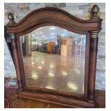 Arched Wooden Mirror With Fluted Columns