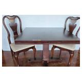 Mahogany Table with 4 Drop Leafs and 2 Chairs