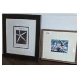 Two Framed Prints: Starfish and Floral Motif
