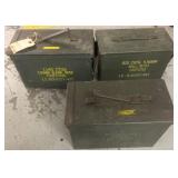 Three Steel Ammunition Storage Cans