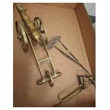 Brass Cannon Model with Trombone Figurine