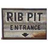 Metal Rib Pit Entrance Sign, 34ï¿½23 Inches