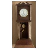 Wood Pendulum Clock with Roman Numeral Dial