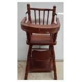 Wooden Doll High Chair with Footrest